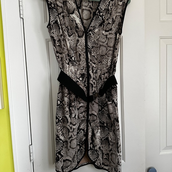 BCBG Snake Print Dress with Wide Black Belt – Size XS - Picture 3 of 5
